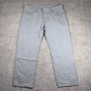 Diesel Daroy Mens Gray Straight Button Fly Jeans Size 38 Light Wash T10000272
